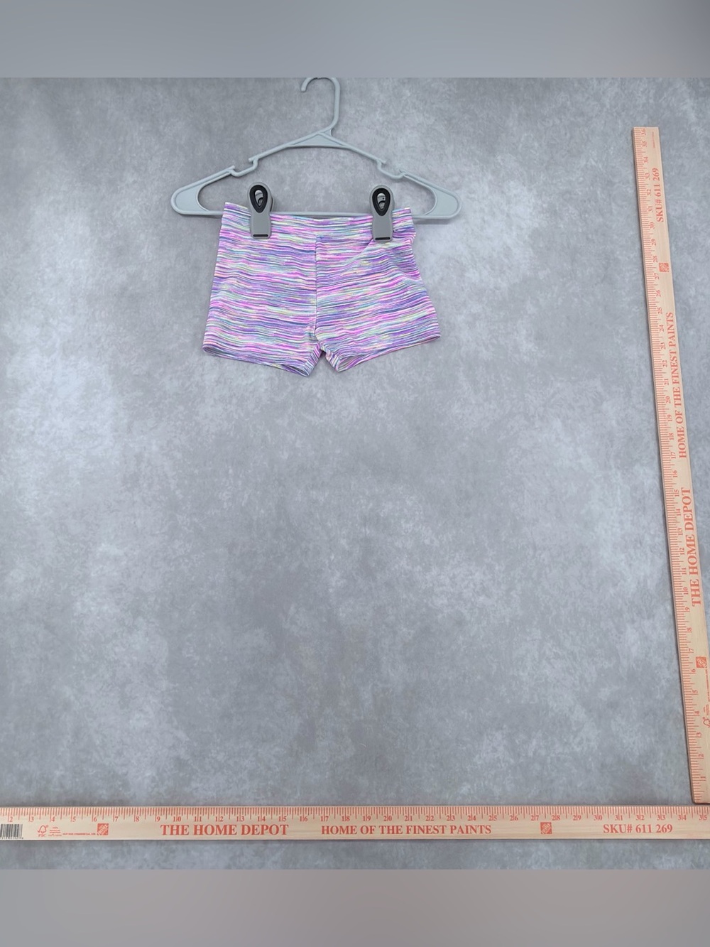 SO Girls' Purple Space-Dye Athletic Shorts medium